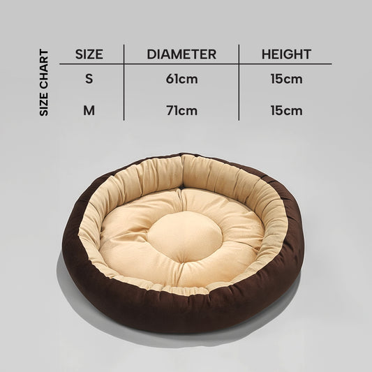 Reversible Ultra-Soft Velvet Round Dog Bed