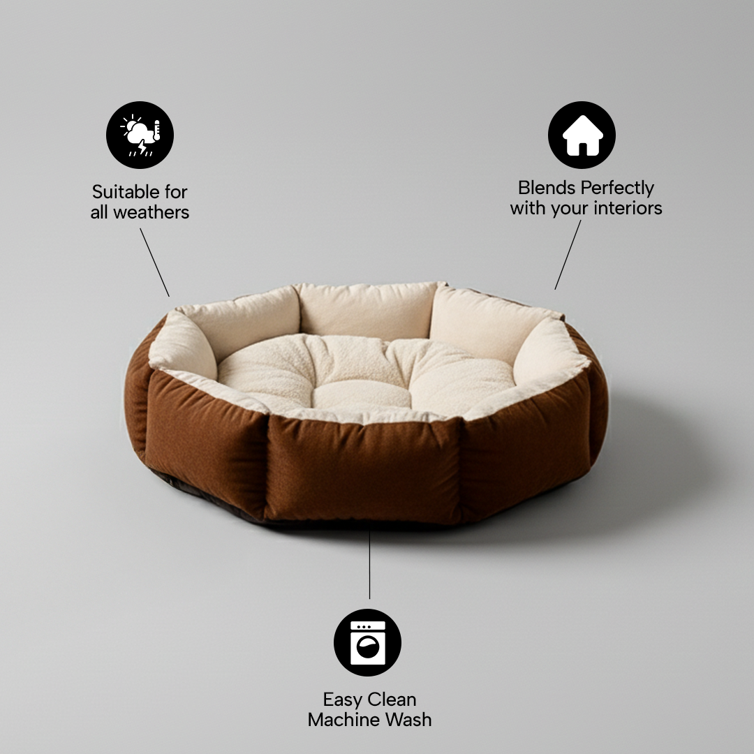 Octagon Cozy Dog Bed