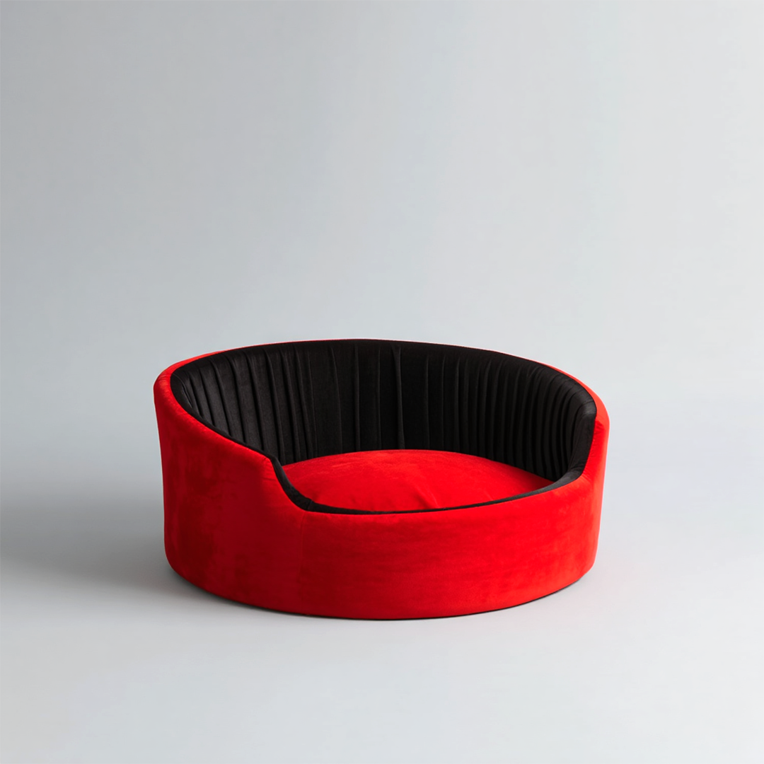 Velvet Round Dog Bed