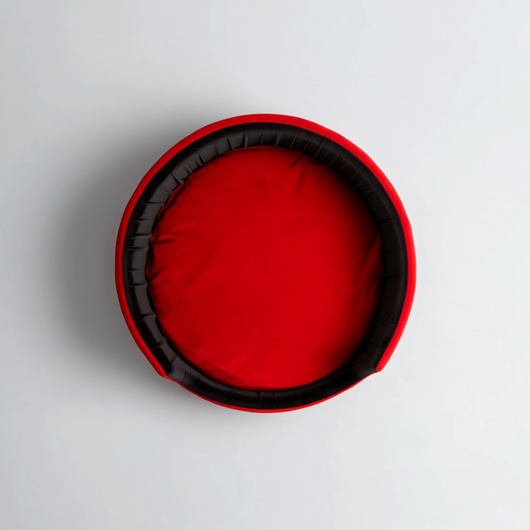 Velvet Round Dog Bed