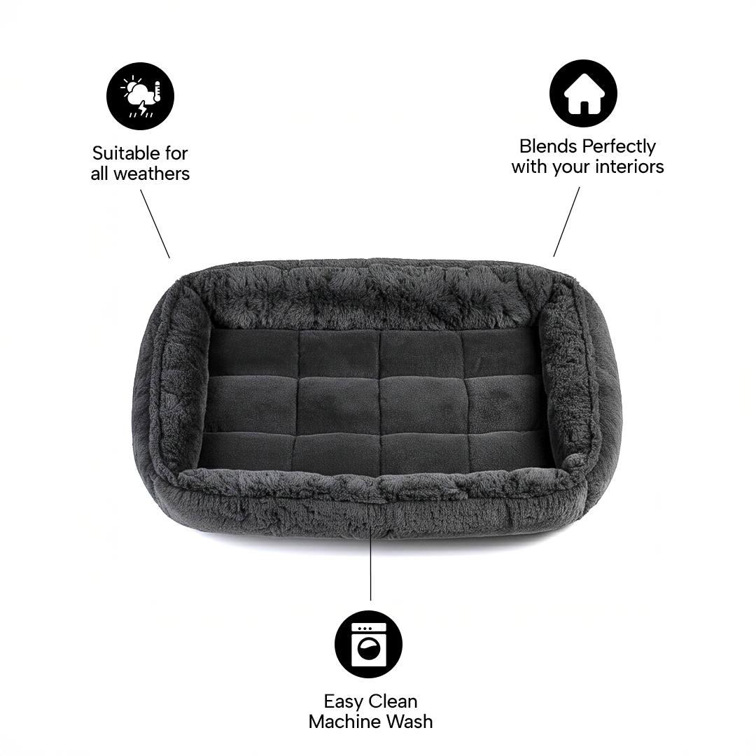 Luxurious Bolster Dog Bed – Fits Metal Crates