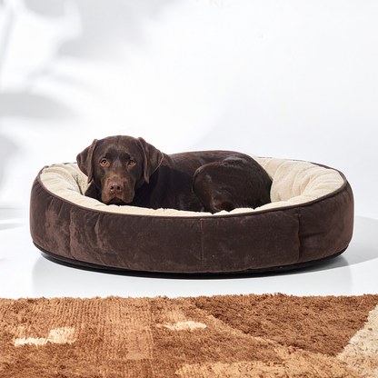 Reversible Ultra-Soft Velvet Round Dog Bed