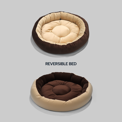 Reversible Ultra-Soft Velvet Round Dog Bed