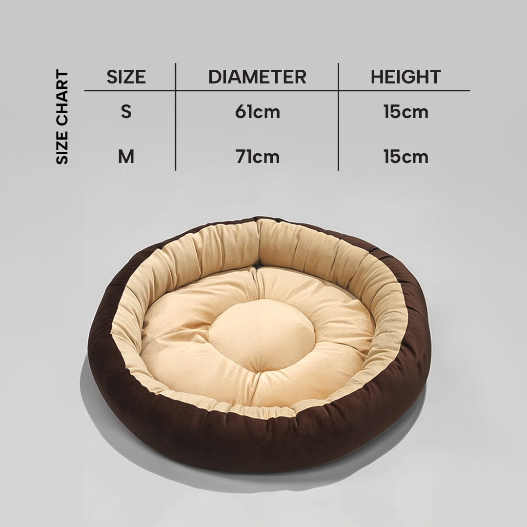 Reversible Ultra-Soft Velvet Round Dog Bed