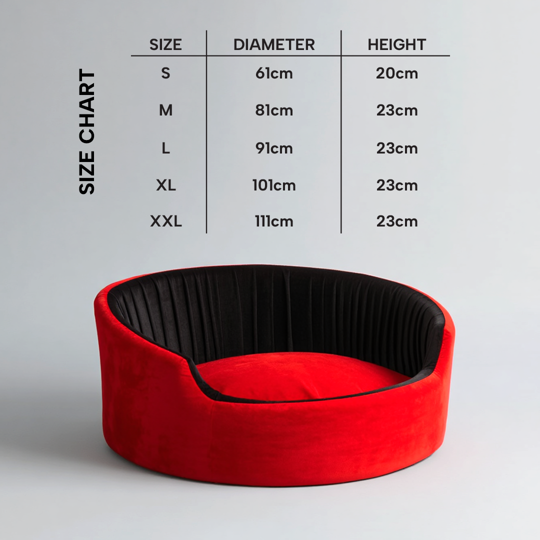 Velvet Round Dog Bed
